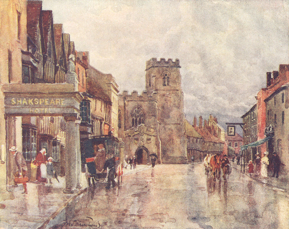 WARCS. Stratford on Avon 1916 old antique vintage print picture